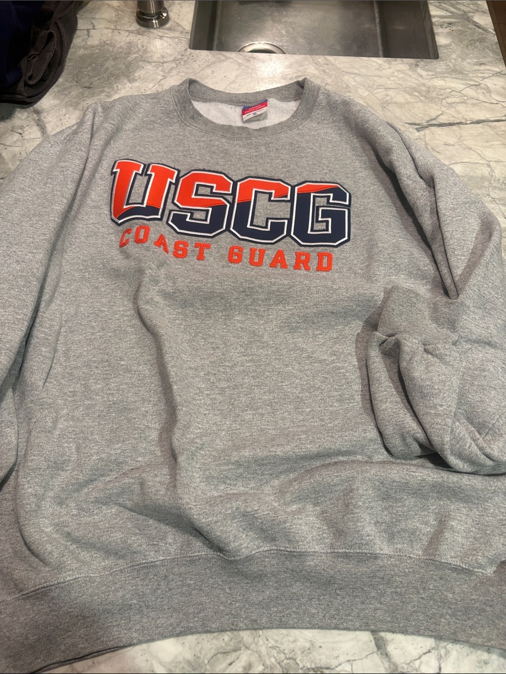USCG Coast Guard Gray XL Crewneck Sweatshirt